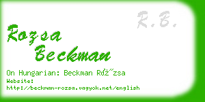 rozsa beckman business card